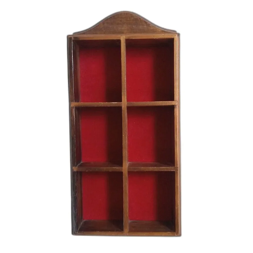 Vintage Curio Wall Cabinet Wooden